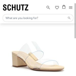 SCHUTZ // Victorie Vinyl and Cream Leather Sandals Size: 9.5